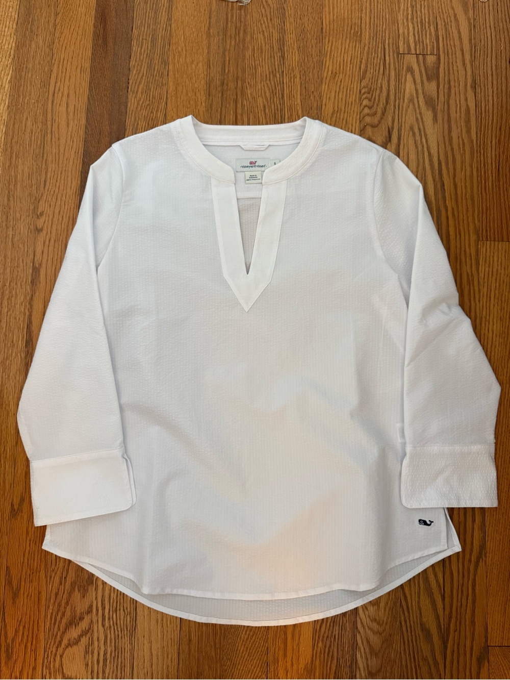 Women’s Vineyard Vines White Knit Popover Shirt Size Small